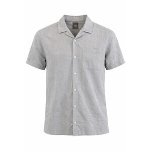 H&M Men’s Medium Linen Blend Short Sleeve Button Up Shirt Gray Casual Summer NWT